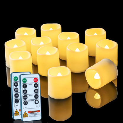 Homemory 24Pack Flickering Flameless Votive Candles for Wedding Decoration, 200+Hour Warm White Battery Operated LED Tealight, Electric Fake Candles for Party, Receptions, Halloween, Christmas