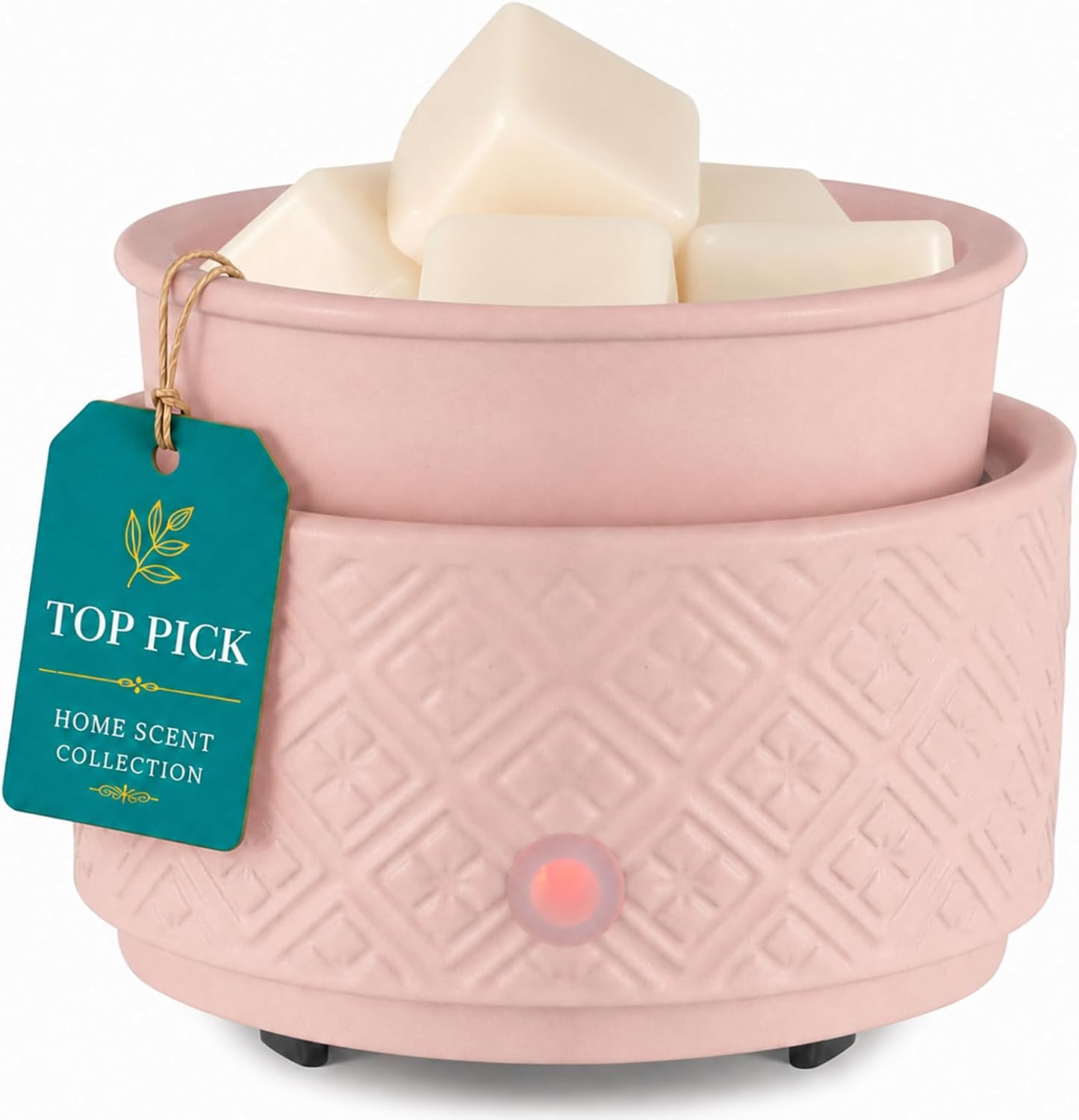 mocosa Ceramic Wax Warmer Wax Melt Warmer for Scented Wax 3-1 Electric Candle Warmer Home Fragrance Wax Burner for Mom Women(White-Fan Shaped)