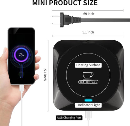 Coffee Mug Warmer, Smart USB Coffee Cup Warmer with Pressure-Induced Auto On/Off, Coffee Accessories for Home Office Desk