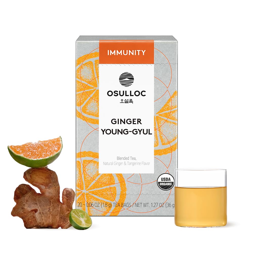 OSULLOC Ginger Young-Gyul Tangerine Green Tea, 20 Count, 1.27 oz