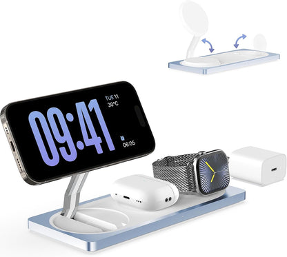PETINO 3 in 1 Wireless Charging Station for Apple Devices with MagSafe