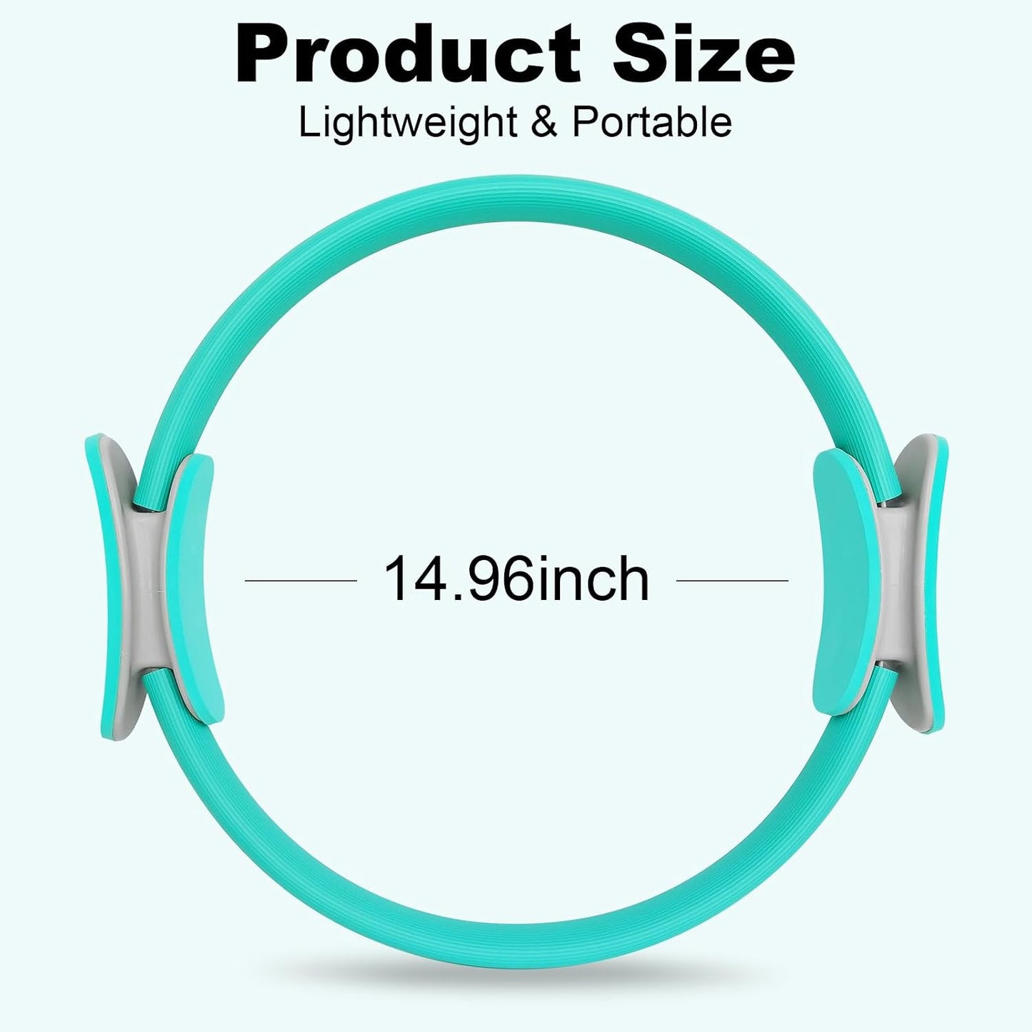 Pilates Ring 15 Inch Magic Circle Ring, Dual Padded Handles Pilates Rings Circle, Adjustable Yoga Ring