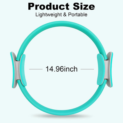 Pilates Ring 15 Inch Magic Circle Ring, Dual Padded Handles Pilates Rings Circle, Adjustable Yoga Ring