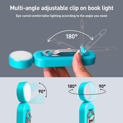 VAVOFO USB Rechargeable Book Light, Blue Light Blocking, Amber Clip-On Bookmark Shaped Reading Light, Eye Care 6 LEDs With 9 Lighting Modes for Bookworms (Grey)