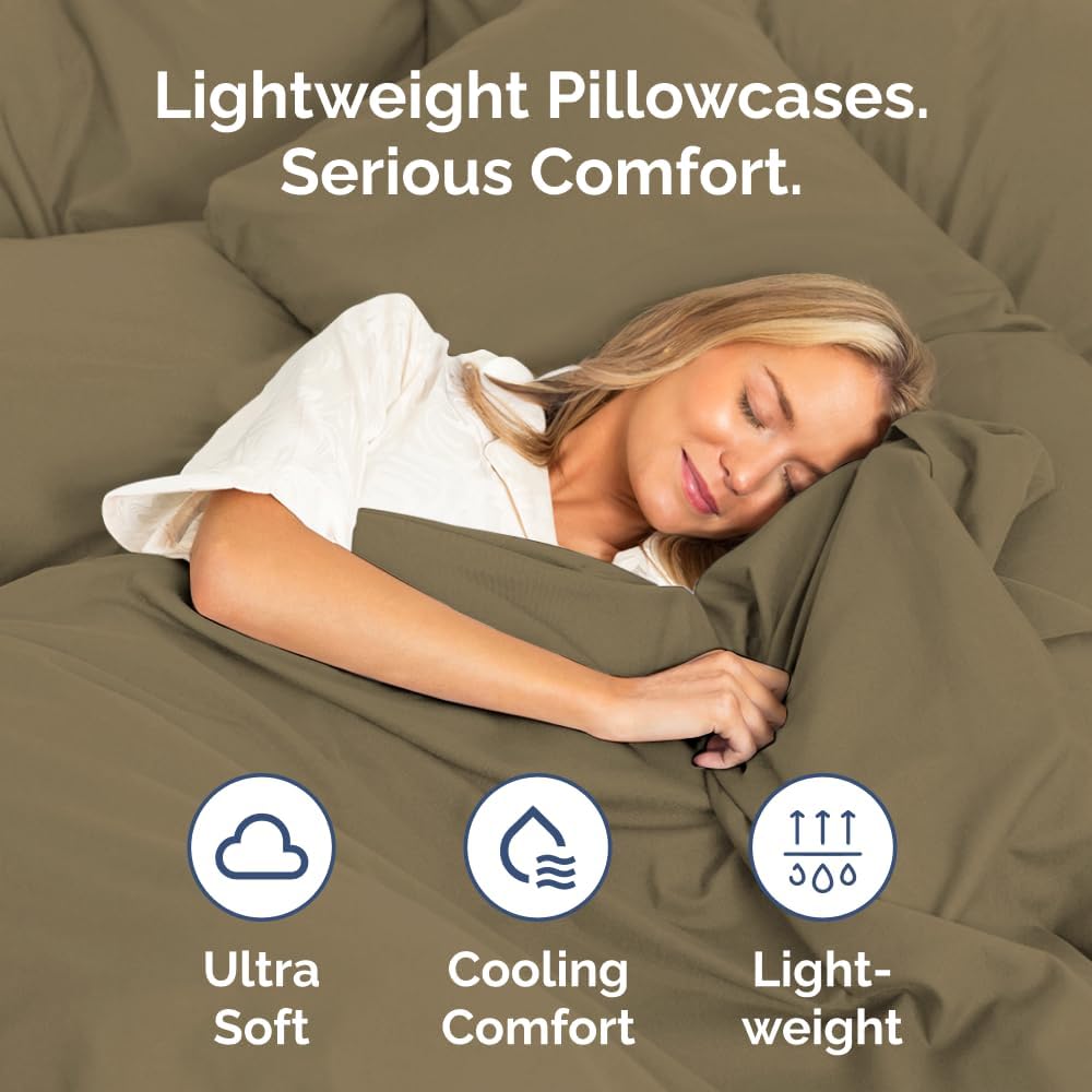 Standard Pillow Cases Set of 10 - Ultra Soft Hotel Quality Pillowcase Covers - Comfy, Cozy & Wrinkle Free - Shrink, Stain and Fade Resistant - Machine Washable Pillow Protectors - 10 Pcs Set - White - Colors B