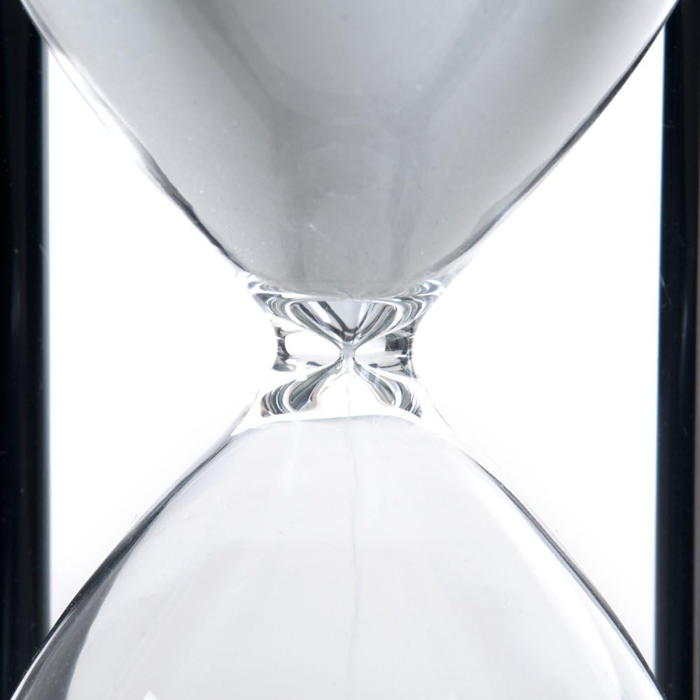 60 Minutes Hourglass, Wood Sand Timer, White | 4 x 4 x 8 inch Sand Clock