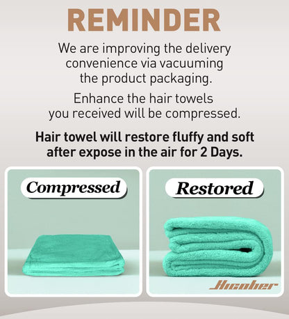 Hicober Microfiber Hair Towel Wrap, Fast Drying Hair Towels for Women, Soft Lightweight Quick Dry Turban for Curly & Long Hair–3 Pack(Blue/Grey/Pink)