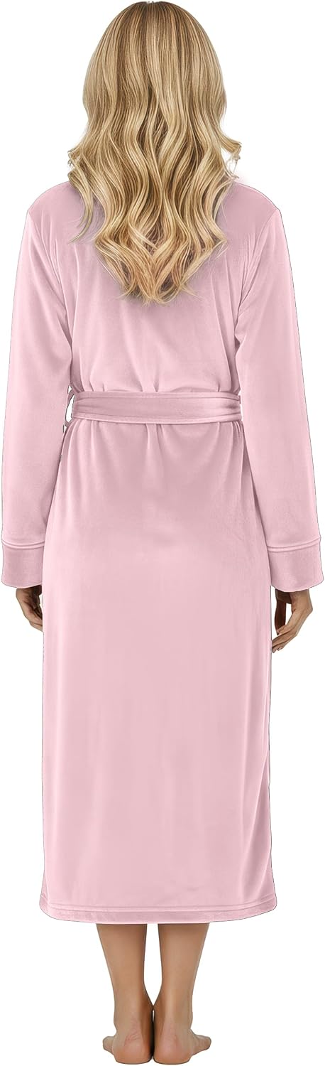 NY Threads Premium Womens Robe, Plush Fleece Long Bath Robe for Women, Fluffy Soft Women's Bathrobe