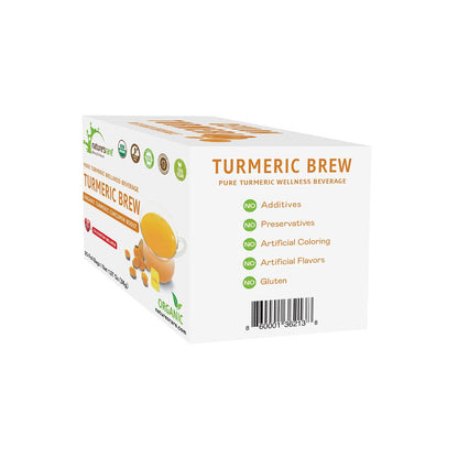 Pure Ceylon Turmeric Brew - 100% Organic Ceylon Turmeric + Black Pepper Tea Bags (40 Sachets - pack of 2 – 20 COUNT PER BOX)