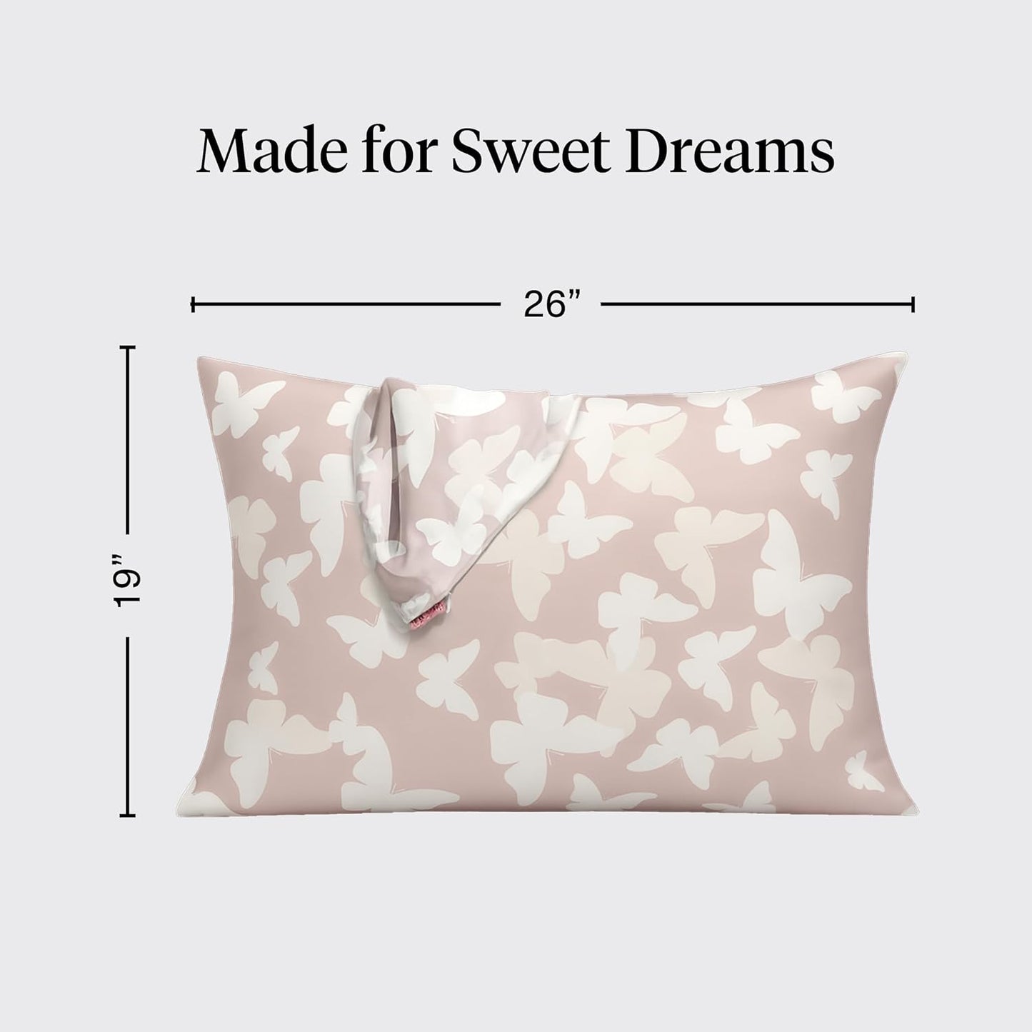 Kitsch Satin Pillowcase with Zipper for Hair & Skin - Softer Than Silk Pillow Cases, Smooth Cooling Satin Pillow Case, Wrinkle-Free, Machine Washable - Pillow Cases Standard Size (19x26) - Blush