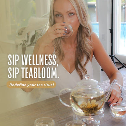 Teabloom Flowering Tea - 12 Unique Varieties of Fresh Blooming Tea Flowers - Hand-Tied Natural Green Tea Leaves & Edible Flowers - 12-Pack Gift Canister - 36 Steeps, Makes 250 Cups