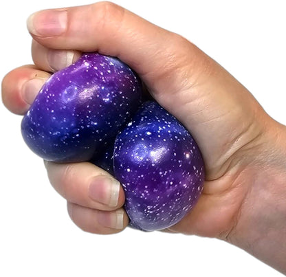 Zugar Land Galaxy Foam Stress Relief 2" Balls (4 Pack) Squeeze Relaxable Stress Relief for Kids and Adults Calming Figdet Toy Autism ADHD Fun Soft Toys for Party Favors (4 Balls)