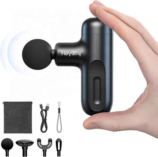 HEYCHY Super Mini Massage Gun Deep Tissue Portable Muscle Massager, 3000RPM