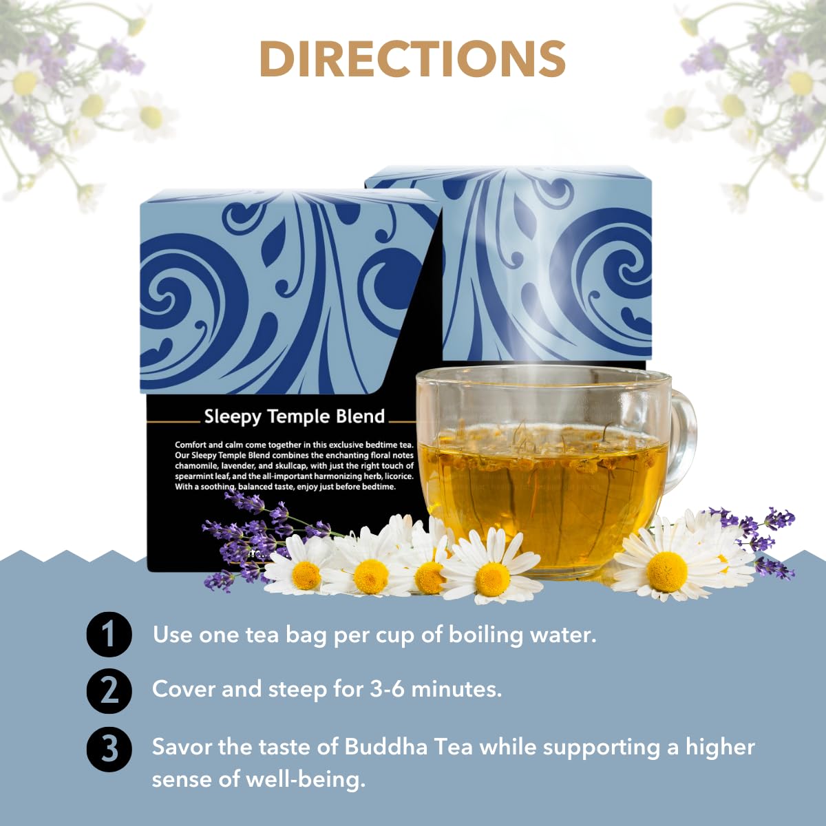 Buddha Teas Organic Sleepy Temple Blend - Herbal Tea, Caffeine Free