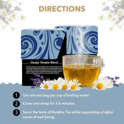 Buddha Teas Organic Sleepy Temple Blend - Herbal Tea, Caffeine Free