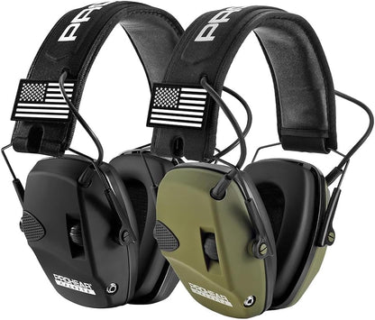 PROHEAR Electronic Ear Protection for Shooting with 4X Sound Amplification, Gun Range Hearing Protection Muffs, NRR 23dB Noise Reduction Headphones for Hunting, Green