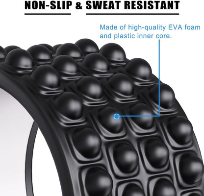 Kipika Back Roller Wheel,Back Stretcher,Back Cracker,Yoga Wheel, Foam Roller for Back Pain Relief and Posture Correction with Massage Ball