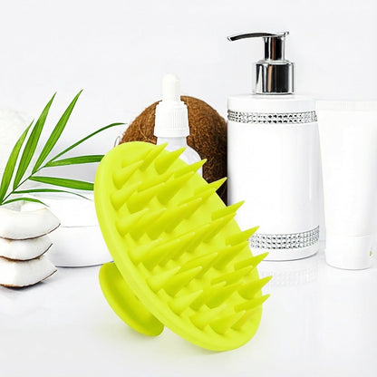Meartchy Silicone Scalp Massager Shampoo Brush, Scalp Brush for Hair Growth & Dandruff Removal, Hair Scrubber Scalp Stimulator Exfoliator Brush with Soft Bristles for Wet Dry Scalp Care (Black)