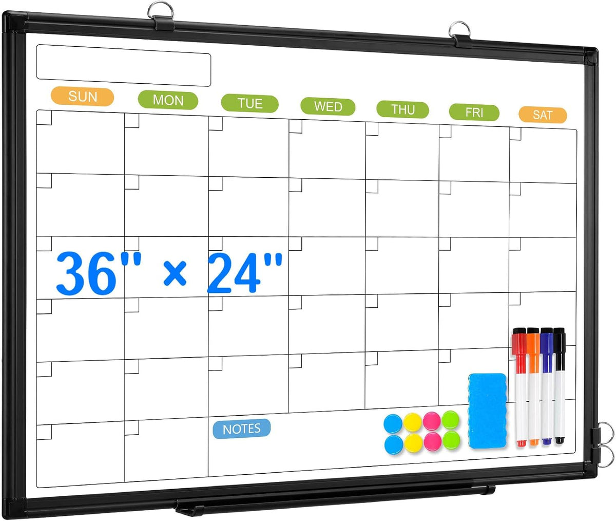 24" x 18" Magnetic Monthly Dry Erase Whiteboard Calendar for Wall