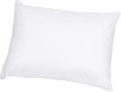 Amazon Basics Standard Breathable 100% Cotton Hypoallergenic Pillow Protector with Zipper, Machine Washable, White, 27 x 21 Inches, Pillows Not Included