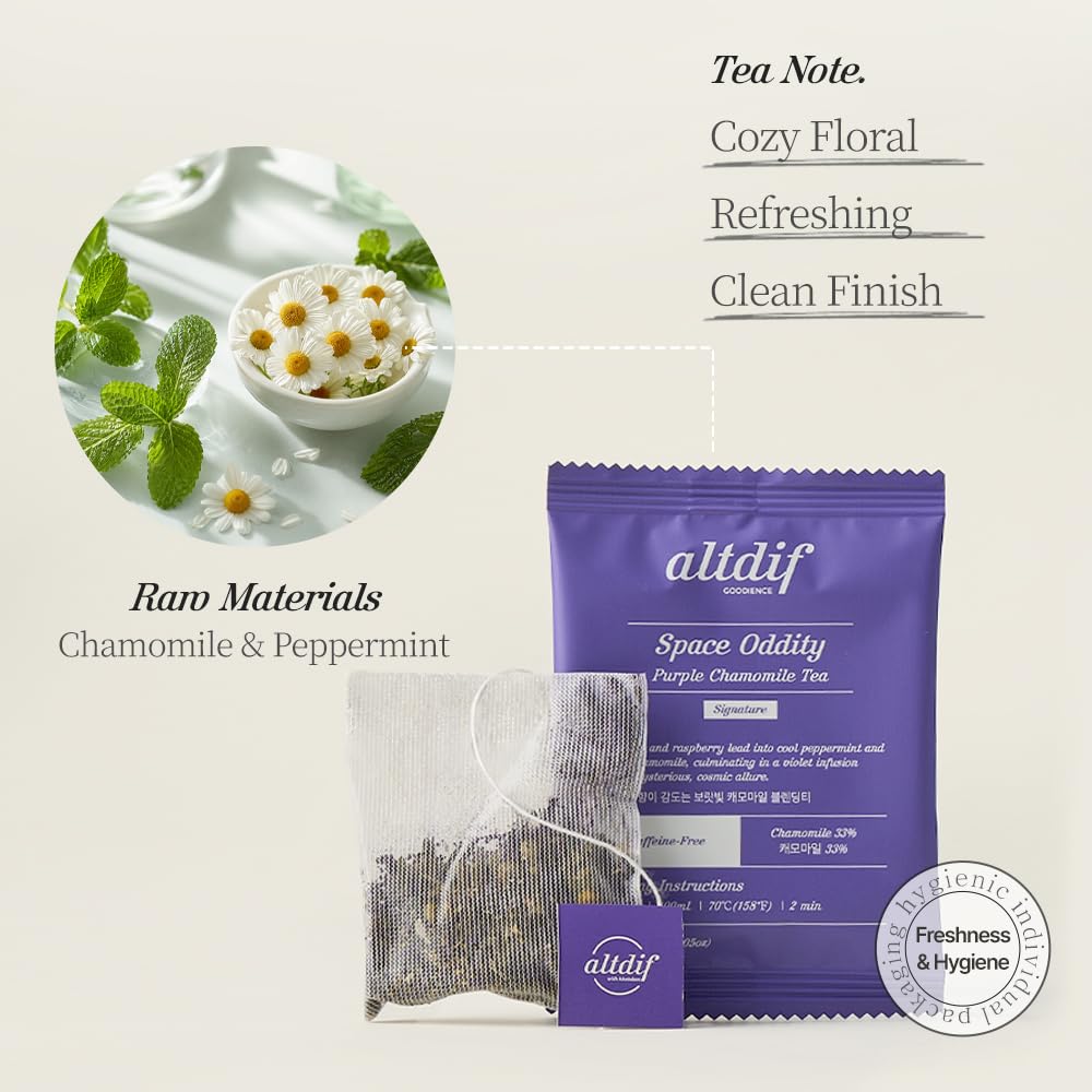KKOKDAM altdif Relax Tea Gift Set, 3 Caffeine Free Blends, 12 Tea Bags