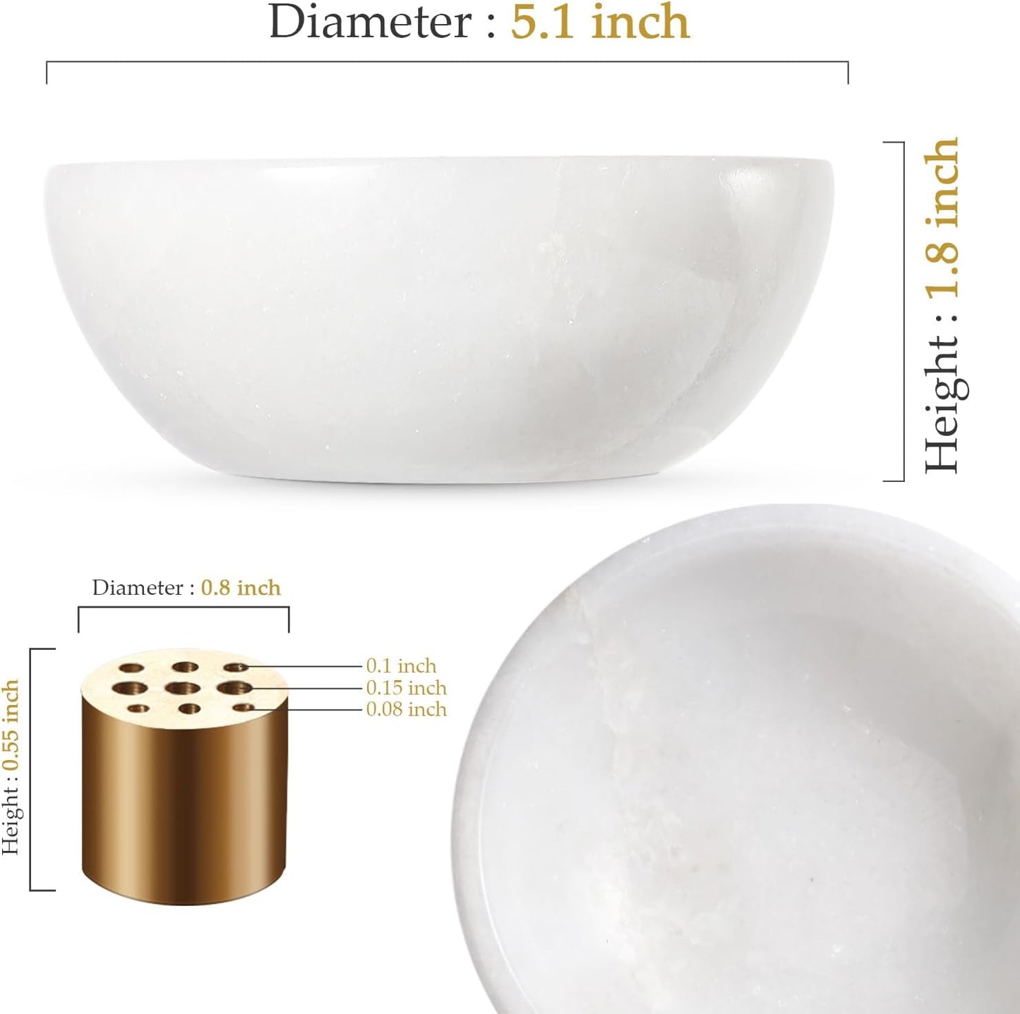 Koville Italian Travertine Incense Holder, 6" Incense Holders for Sticks, Sturdy Incense Burner Ash Catcher, Ideal for Meditation, Relaxing, Easy to Clean