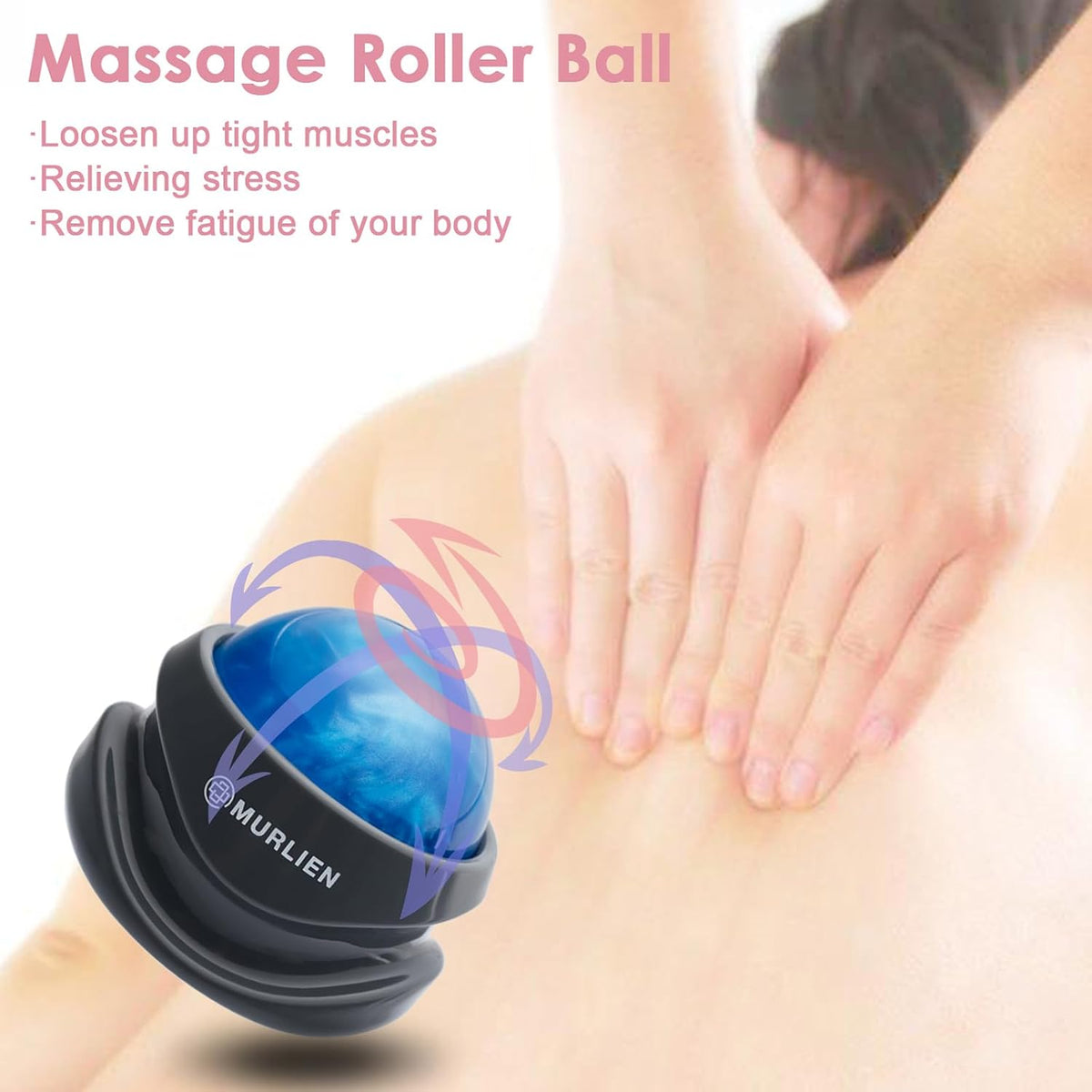 Massage Roller Ball, Tight and Sore Muscles Relief, Manual Massager, Alleviating Shoulder, Arms, Back, Legs, Calves or Muscle Tension