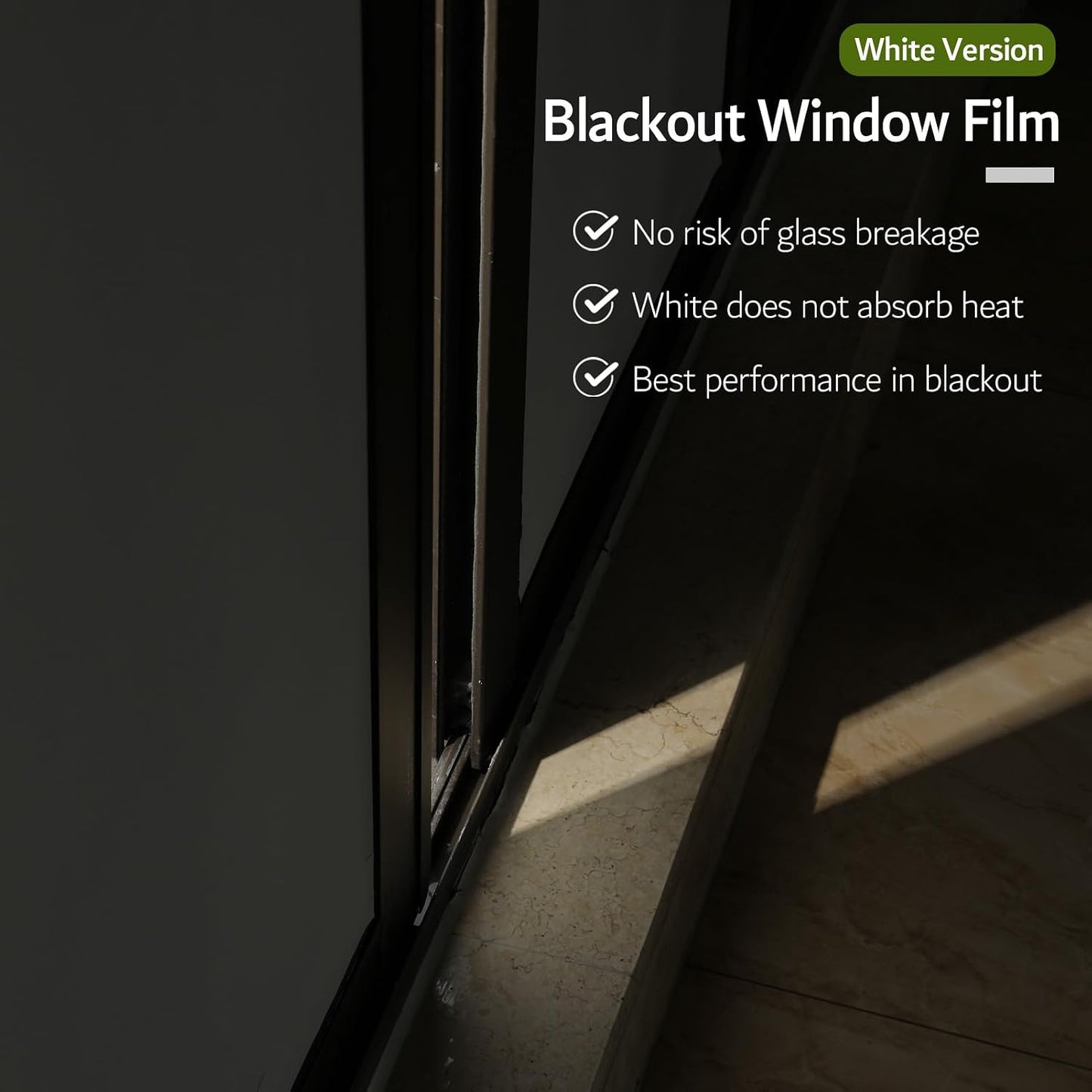 VELIMAX Static Cling Total Blackout Window Film Privacy Room Darkening Window Tint Black Window Cover 100% Light Blocking No Glue (17.7 x 78.7 inches)