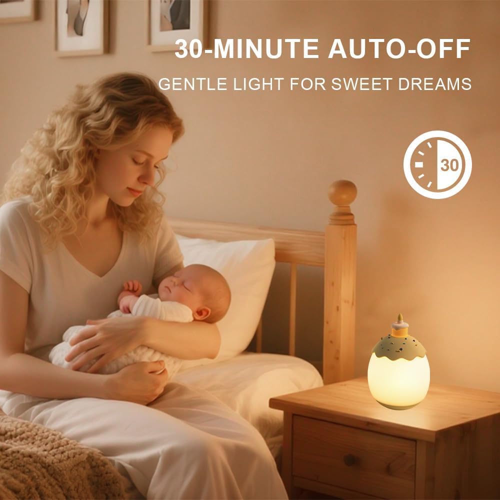 Night Light for Kids,Egg Night Light for Baby Nursery, 3-Level Dimming &30-Min Timer Portable Nursery Night Lamp forBaby Nursery & Kids Bedroom,BPA Free, Eye Caring, Soft