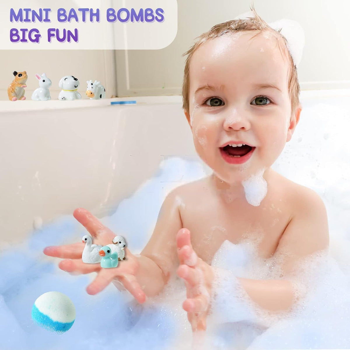 Bath Bombs for Kids 20Pcs Organic Fizzy Gift Set with Surprise Toys Inside