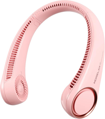 Morelax Neck Fan, USB Rechargeable Personal Fan,Hand Free Bladeless Portable Fans,4000 mAh, 3 Speeds,72 Air Faster softer 360° Cooling, Ultra Quiet,Gift Suitable for Home, Office, Travel, Sports