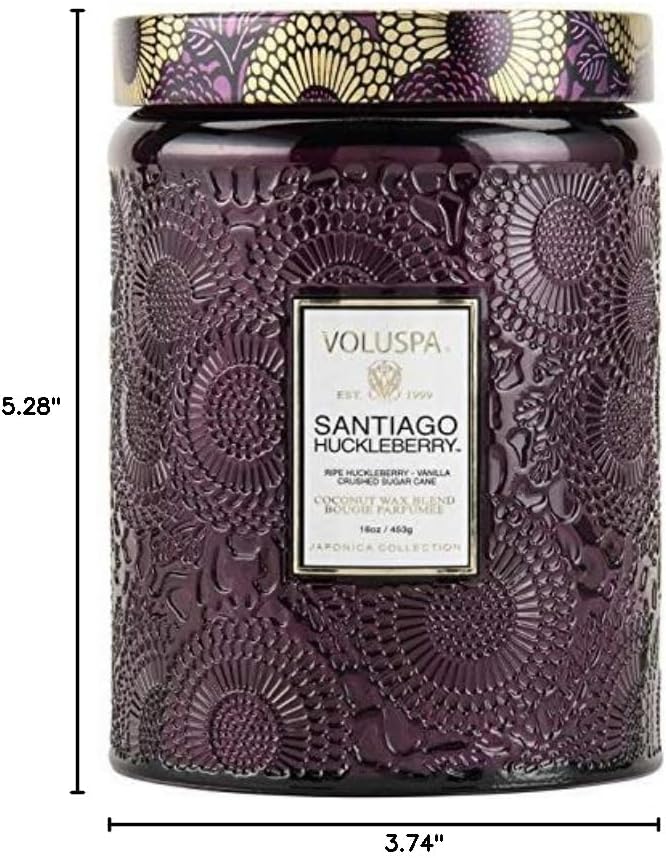 Voluspa Baltic Amber Candle, 18 oz, Coconut Wax Blend, Scented Candles for Home, 100 Hour Burn Time, Candle Jar