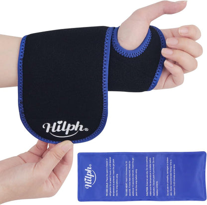 Hilph Wrist Ice Pack Wrap for Carpal Tunnel Relief, FSA Eligible HSA, Reusable Wrist Hot & Cold Therapy Brace for Hand Injuries, Arthritis, Tendonitis, Surgery Recovery Items Gifts Men Women, Blue