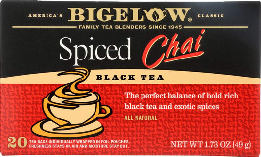 Bigelow Tea Black Tea - Spiced Chai - Case of 6-20 BAG