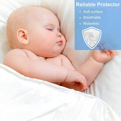 2 Pack Twin Size Premium Waterproof Mattress Protector, Soft Breathable Mattress Pad, Noiseless Waterproof Bed Cover - Stretch to 21" Fitted Deep Pocket Mattress Protection