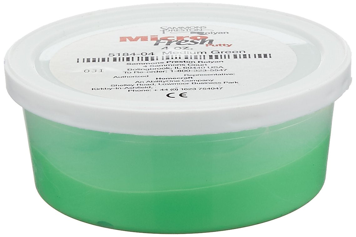 Sammons Preston Micro-Fresh Putty, Antibacterial, Antifungal, and Antimicrobial Therapy Putty for Hands and Feet Exercises, Color Coded Non-Toxic Clay, Soft Yellow, 2 Ounces