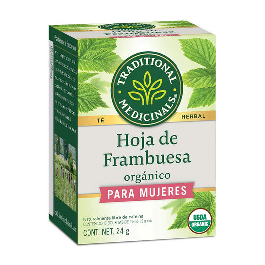 Traditional Medicinals Organic Raspberry Leaf Herbal Tea, Eases Menstrual Cramps & Supports Healthy Pregnancy, 16 Tea Bags (Pack of 2)