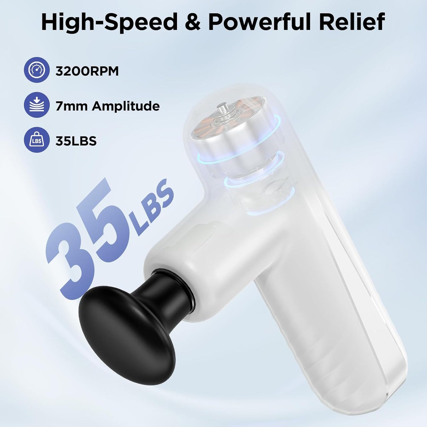 Mini Massage Gun, Powerful Handheld Muscle Massager for Muscle Relaxation, Deep Tissue Percussion Small Massage Gun Travel Massager with 4 Massage Heads Silent Brushless Motor, Black