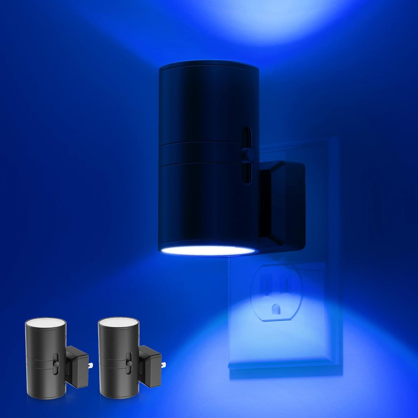 L LOHAS LED Night Light, Amber Nightlight, Dimmable Night Light, Light Sensor, Yellow Nightlight, 0-100LM, Sleep Light for Kids, Soft & Warm Light for Bedroom, Bathroom, 2 Pack