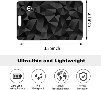 Wallet Tracker Card, Slim Rechargeable Bluetooth Item Locator, Smart Finder Compatible with Apple Find My for Wallet, Luggage, Passport, IP68 Waterproof (iOS Only) (Carbon Fiber Black)