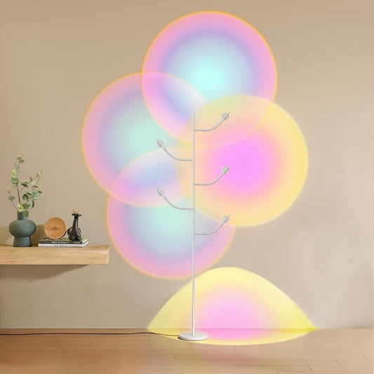 Sunset Lamp, halo projector floor lamp 5 Head Halo Sunset Floor Lamp Gift