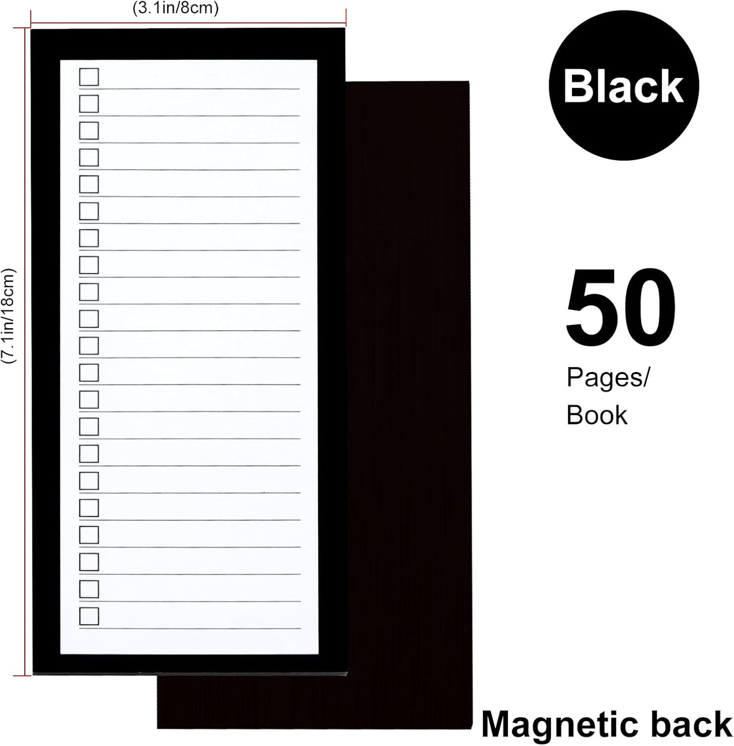 6 Pack Magnetic Notepads, Notepads Grocery List Magnet Pad for Fridge,Full Magnet Back Design Notepad for Grocery Lists, Shopping Lists, to-Do Lists(240 Sheets)