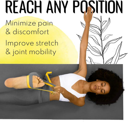 TECEUM 2 IN 1 Yoga & Mat Strap for Stretching – Cotton – 6/8/10 ft