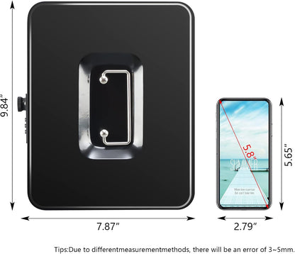 KYODOLED Small Cash Box with Combination Lock & Removable Money Tray, Black