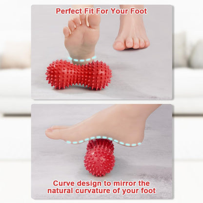 URAQT Spiky Massage Ball Set, 2 Pack Physical Therapy Massage Balls, Hard Lacrosse Ball & Spiky Massage Ball for Myofascial Release and Trigger Point Deep Tissue Massage (Blue)