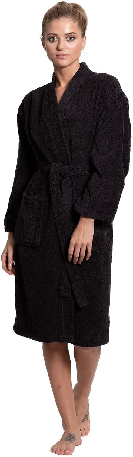 Turkuoise Soft & Absorbent Towel Robe, 100% Cotton Turkish Terry Cloth Kimono Bathrobes for Women