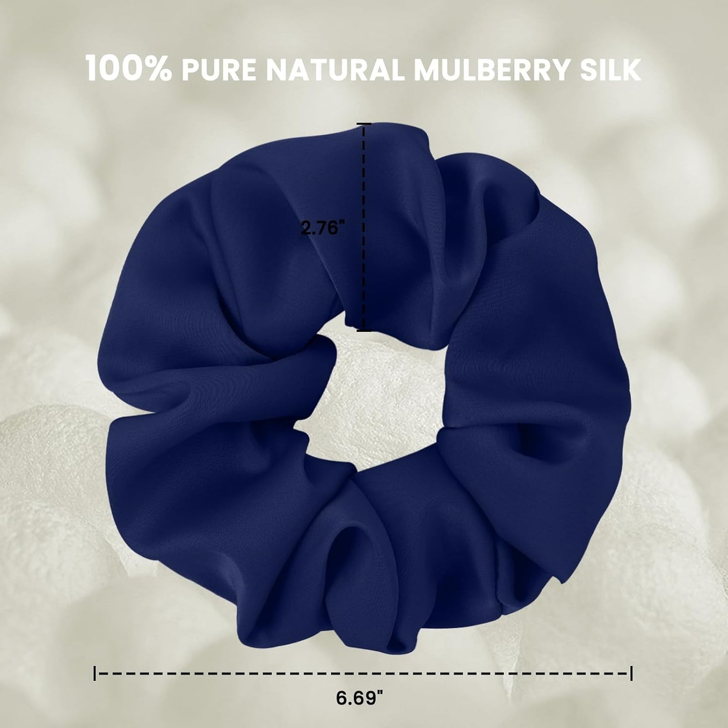 100% Mulberry Silk Scrunchies for Women, Oversized XL Hair Tie for Sleeping, Curly Thick or Thin Hair, No Damage Soft Silk Hair Accessory