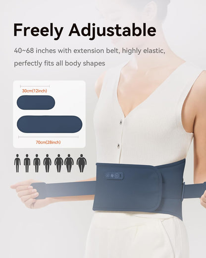 IKEEPFIT Portable Heating Pad for Back, FSA Eligible HSA, Cordless Heat Belt with Massager for Lower Back Pain Relief, Battery Powered 8000 mAh Rechargeable, MAXwarm 3.0, Gift for Women Men 90-310 lb