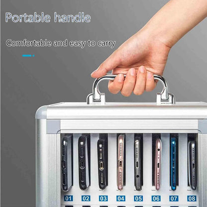 Cell Phone Charging Stations 12/24/36 Position Locking Mobile Phone Organiser Aluminium Mobile Phone Cabinet Staff Management Mobile Phone Cabinet Portable Mobile Phone Cabinet (Silver 36bit)