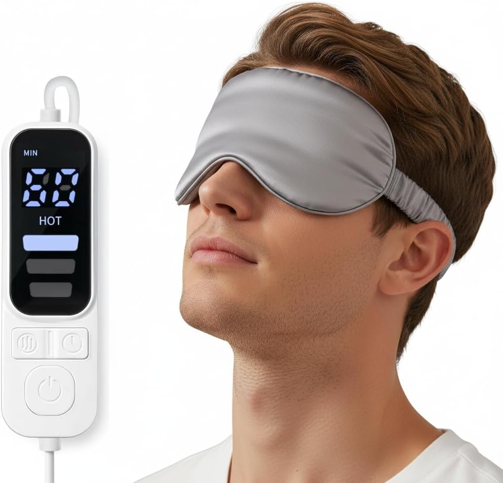 Silk-like Heated Eye Mask for Dry Eyes, MGD, Blepharitis, Stye, Grey
